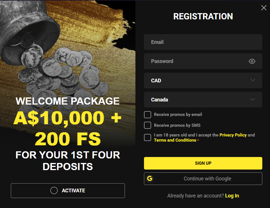 registration olympia casino