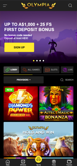 mobile version olympia casino